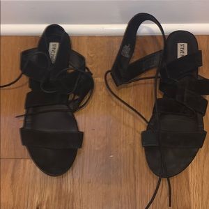 Black Steve Madden Lace Up Sandals